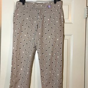 Ann Taylor LOFT khaki polka-dot capris
